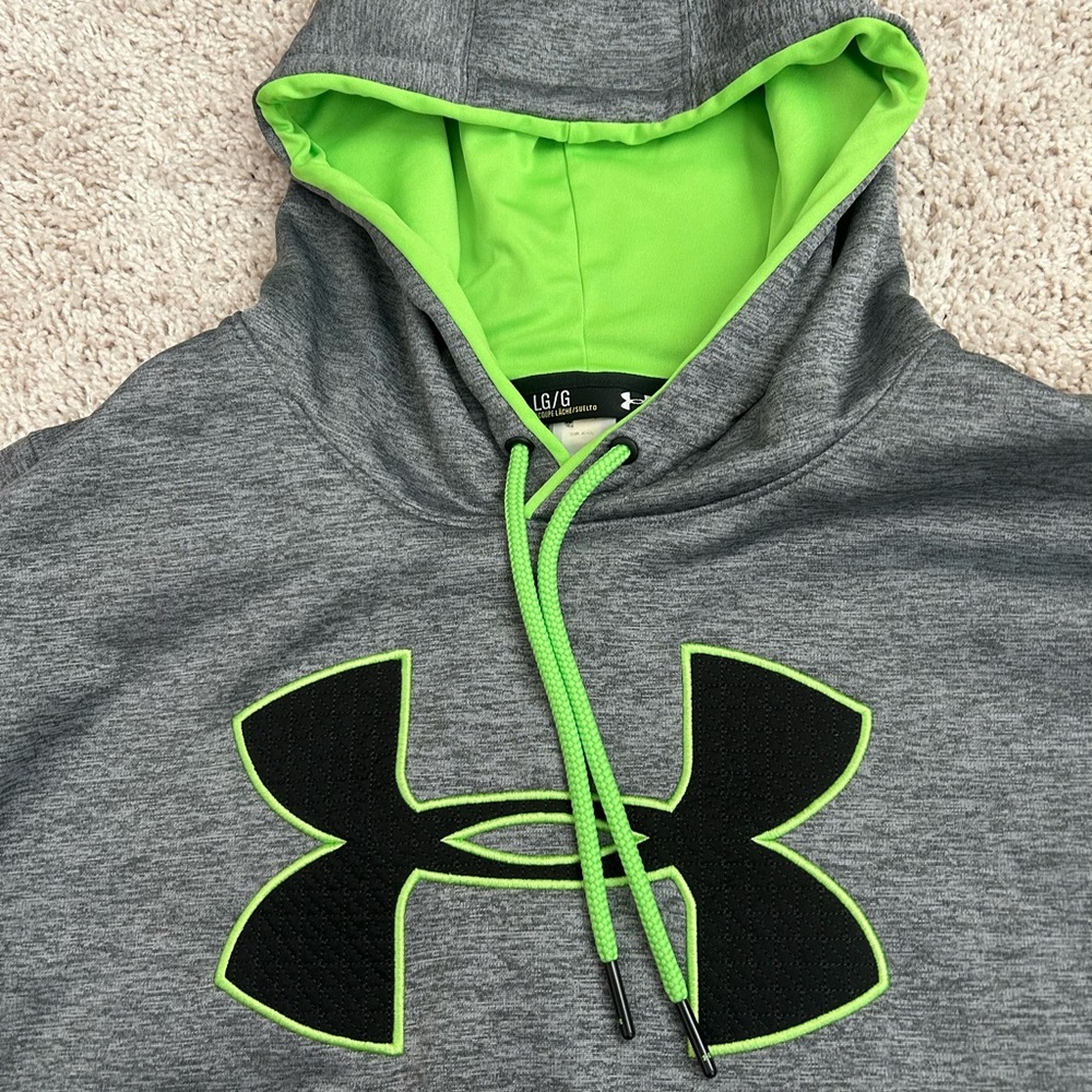 Under Armour Gray Hoodie with Green Accents